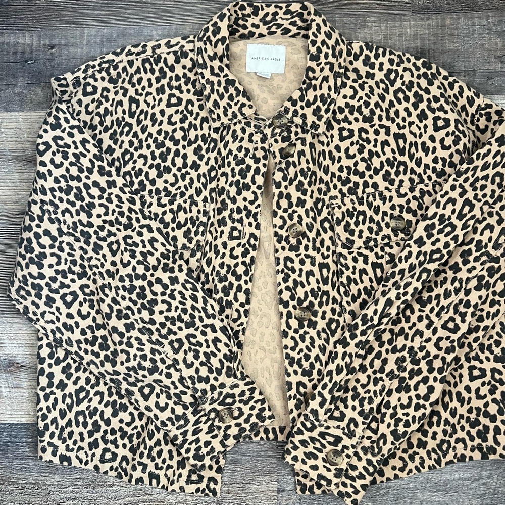 American eagle leopard shacket medium